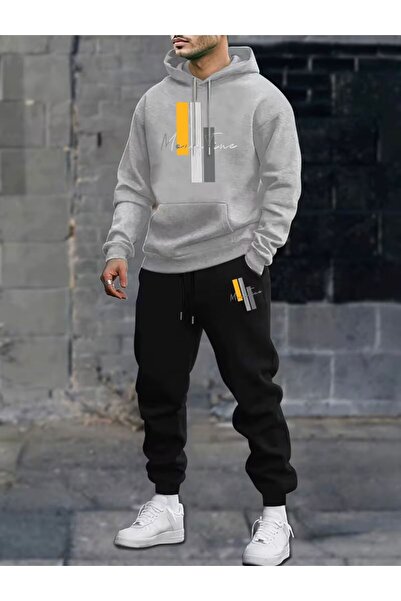 EFFRENATU طقم ملابس رياضية للرجال لخريف وشتاء بغطاء رأس