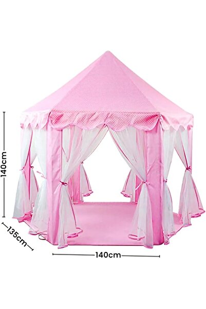 Generic Princess Play Tent for Kids with LED Lights, Pink, Foldable, Indoor/Outdoor
