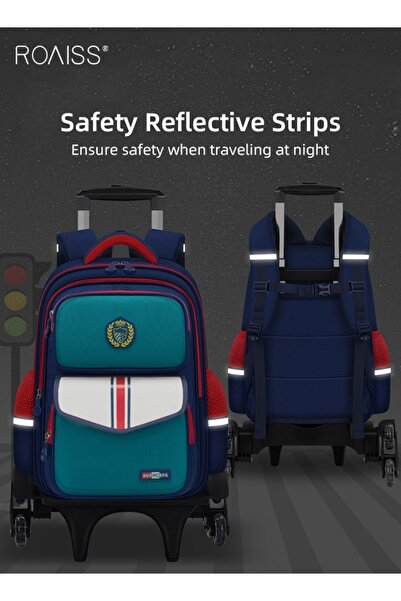 ROAISS Children's Trolley Backpack Can Climb Stairs Large Capacity Waterproof...