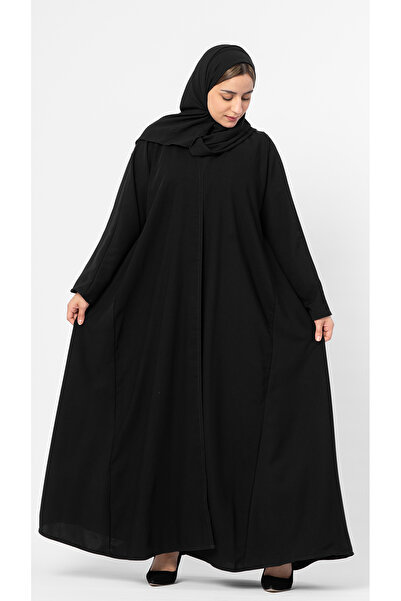 outline Olivia Cloche abaya in black