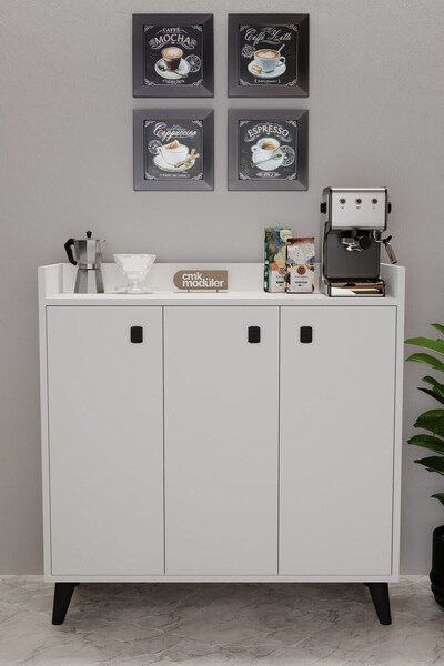 CMK Modüler Milan Kahve Köşesi Mutfak Dolabı Çok Amaçlı Mutfak Rafı Kiler Erzak Dolabı