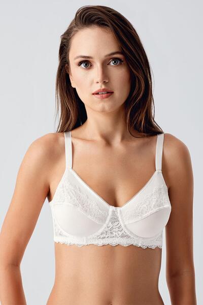 cotonhause Women's Shaping / Sculpting Ecru Bra – Lace Detailed Shaping Model C2T1N1843