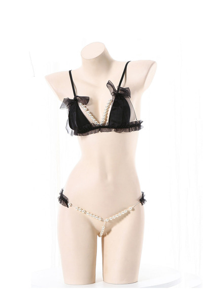 JInsh طقم لانجري نسائي مثير من الدانتيل، طقم حمالة صدر وسروال داخلي مجوف، طقم...