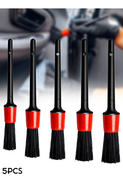 Generic Five Professional Car Detailing Brushes Kit with Synthetic Bristles - Sizes 10, 12, 14, 16, & 18.