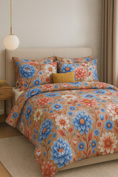 Madame Home Set lenjerie de pat 5d cu cearșaf elastic 200*220