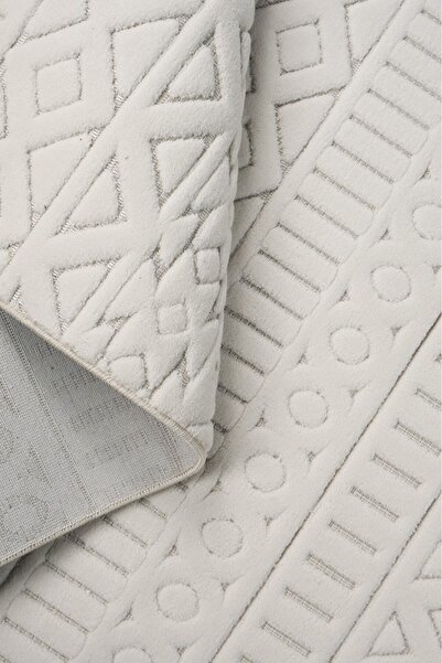 Evrium Home Krem İskandinav Modern Desen Sisal Yumuşak Tozumaz Özel Kesim Sal...