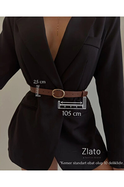 Zlato Femei Maro Oval Auriu Pantaloni pentru femei Jachetă Rochie Cămașă Curea