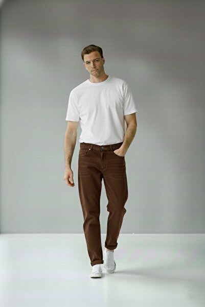 Wkm Denim Ανδρικό τζιν παντελόνι με κανονική εφαρμογή και άνετη εφαρμογή