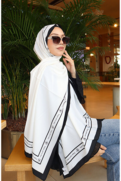 sefamerve detaliu cu dungi Şal 70340-01 Negru Ecru