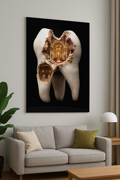 BLT DİZAYN Tooth-Shaped Cathedral-Themed Sculpture – Artistic Decorative Figurine
