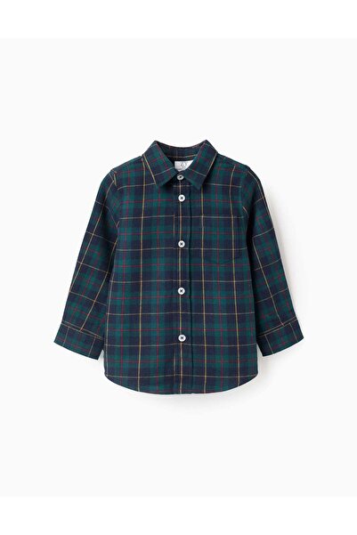 Ziddy Flannel Shirt with Check for Baby Boys 'B&S', Green/Blue