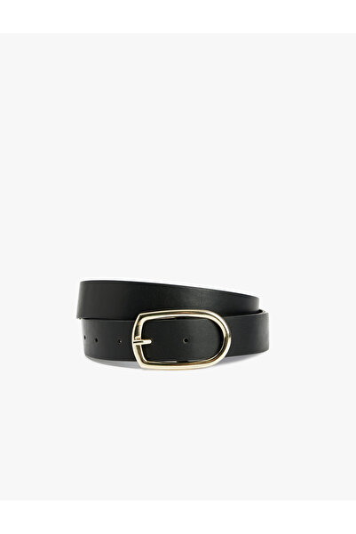 Koton Faux Leather Belt with Metal Buckle