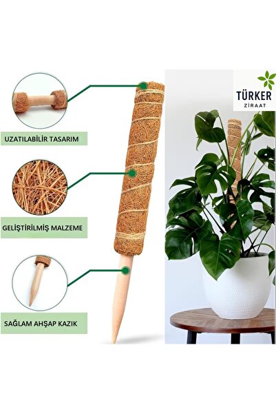 Türker Kokos Kaplı Bitki Destek Çubuğu – Sağlam ve Uzatılabilir Tasarım