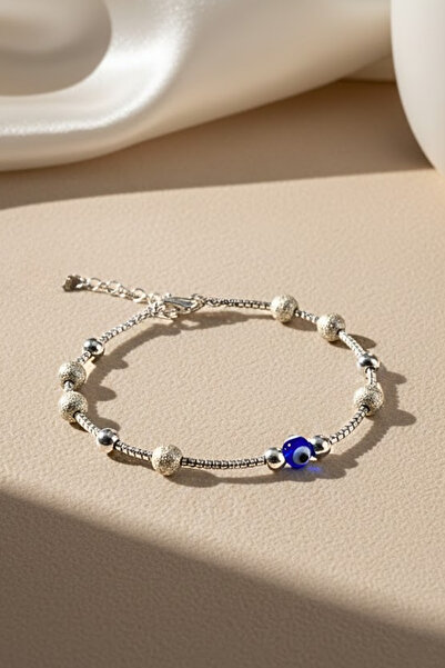 OSMANLI GÜMÜŞ Kadın Gümüş Bileklik – Nazar Boncuklu Kumlu Top Detaylı Şık Ve ...