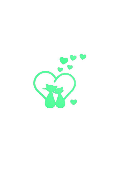 Yash Glow-in-the-dark sticker with cats and hearts for switch/socket, 10x10 c...