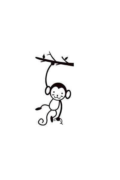 Yash Autocolant Happy Monkey, pentru intrerupator sau priza, 6x12 cm, culoare...