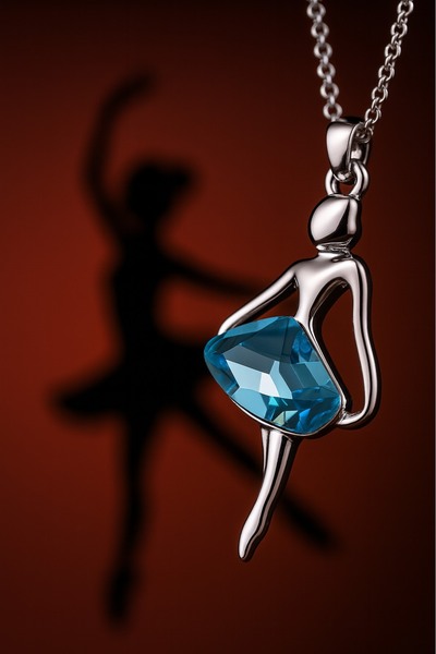 voyageaccessory Sparkling Stylish Design Austrian Crystal Stone Ballerina Necklace