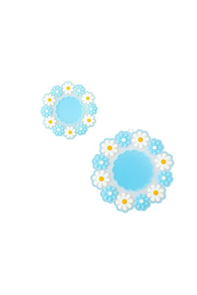 Yash Set 2 suporturi farfurii Flower, PVC, 2 marimi, albastru