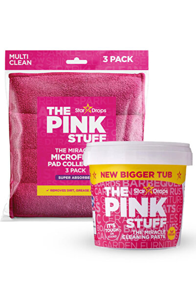 THE PINK STUFF معجون التنظيف "ذا بينك ستاف" بحجم 850 جرام مع ثلاث مناشف دقيقة...