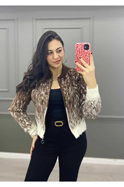 SARI Peluş Ceket Kazak