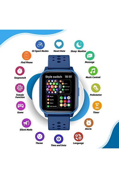 DMG TECH ساعة ذكية للأطفال من DMG للبنات والأولاد (أزرق)