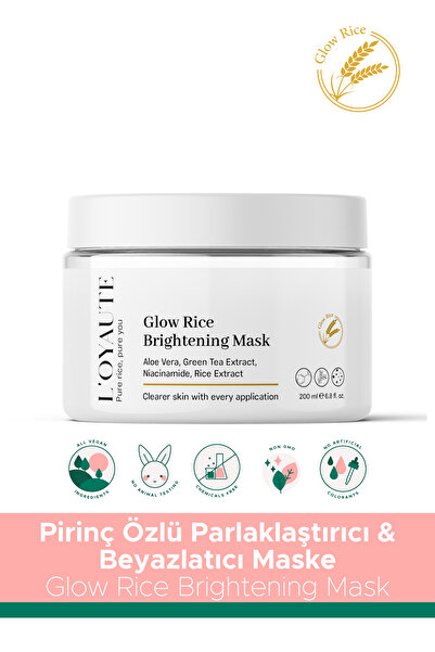 LOYAUTE Pirinç Özlü Parlaklaştırıcı & Beyazlatıcı Maske Glow Rice Mask 100 ml