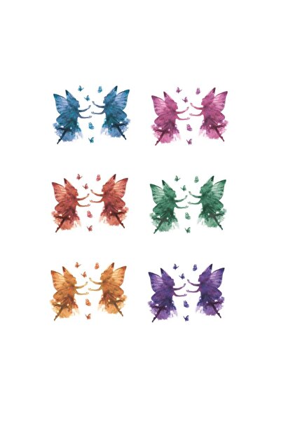 Yash Sticker decorativ cu Zane si fluturasi, 6 coli autocolante, 14.8x21 cm, ...