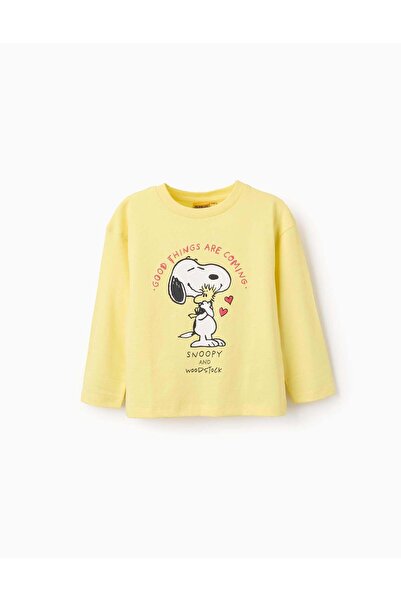 Ziddy Long Sleeve T-shirt for Girls 'Snoopy & Woodstuck', Yellow