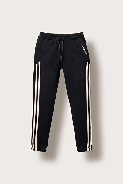 Mışıl Kids Pantaloni de sport pentru băieți, cu cu imprimeu dungi laterale, Fearless Nothing B, cu 3 fire