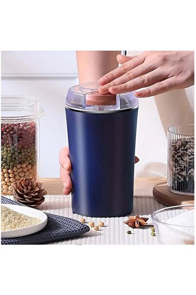 Arabest مطحنة توابل محمولة بزر واحد، مطحنة حبوب القهوة، الفلفل، الملح، طحن التوابل (أزرق)