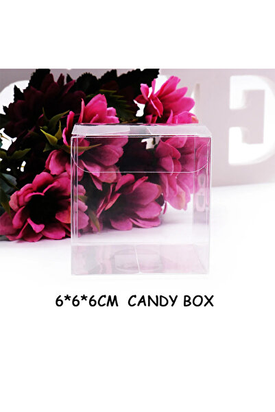 Choice8 50 قطعة 6x6x6 سم 30/50 قطعة من علب هدايا الحلوى الشفافة المربعة المصنوعة من مادة البولي فينيل كلوريد وعلب حلوى الشوكولاتة وصناديق تخزين المجوهرات