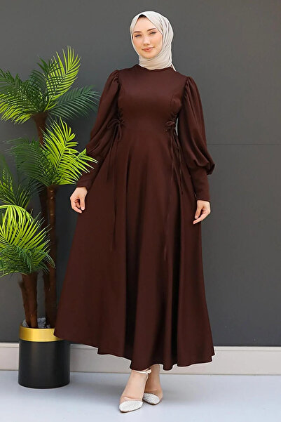 ModaMerve SS Fasihion Beli Bağcıklı Krep Abiye