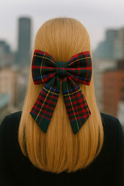 PaminBags Aksesuar Plaid Patterned Bow Lock Buckle