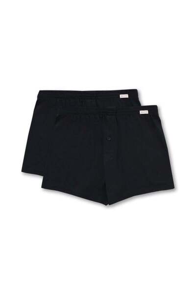BONY SOCKS Pack of 2 Basic Modal Loose Fit Men's Boxers Black/Black