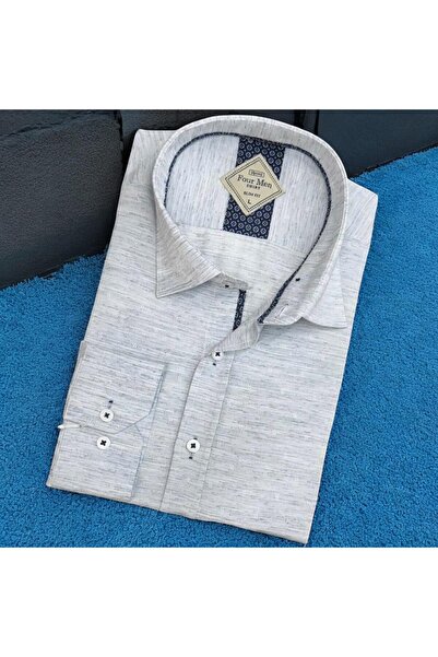 OwenLife Owen Life Honeycomb Fabric Slim Fit Pattern Shirt Collar Buttoned at...