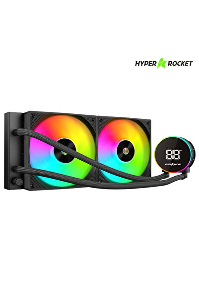Hyper Rocket مبرد سائل للمعالج 240 ملم ARGB WL240YN 240 أسود مع شاشة عرض درجة الحرارة