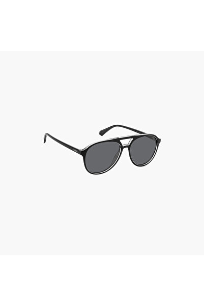 Polaroid Polarized 56 MM Grey Aviator Sunglasses
