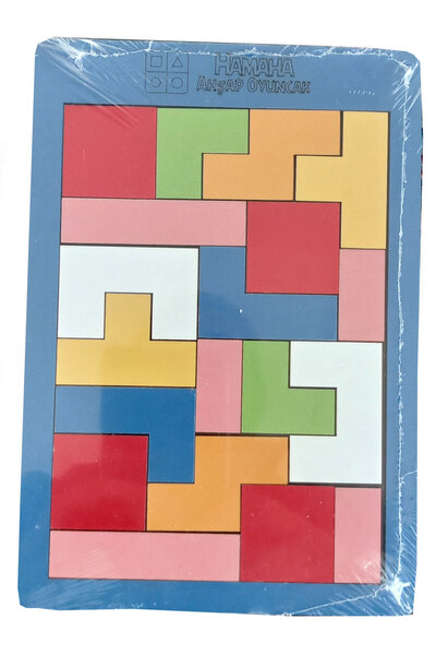 CT-TOYS Ufak Boy 20 Parça Ahşap Tetris Oyunu 12x17 cm Puzzle Yapboz