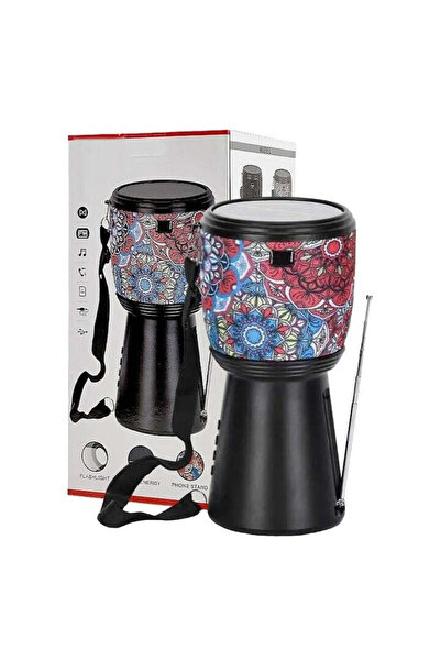 Tenzo Drum-style Portable Speaker – Bluetooth, Solar Charging, FM Radio, LED Lantern, 10 W