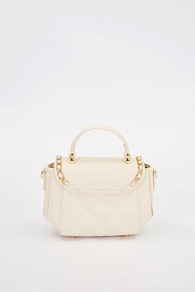 Levidor Cream Rectangular Metal Lock Shoulder Bag 930428