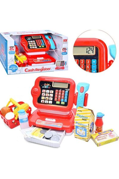 OEM Set de casă de marcat pentru copii cu produse, scaner, sunete și lumini — Joc de rol pentru supermarket (3+ ani)