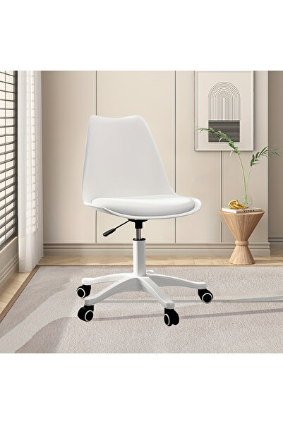 CHOIWIN Transparent Ergonomic Computer Chair - 360° Rotating Adjustable Height Office Chair with Full Lumbar