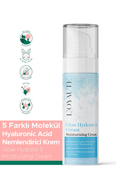 LOYAUTE 5 farklı Hyaluronik Asit İçeren Nemlendirici Krem Glow Hydrate 5 Mois...