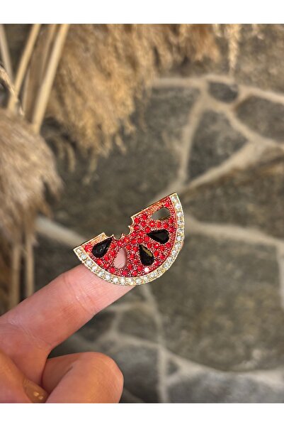 MODA Karpuz Broş Yaka İğnesi Kırmızı Yeşil