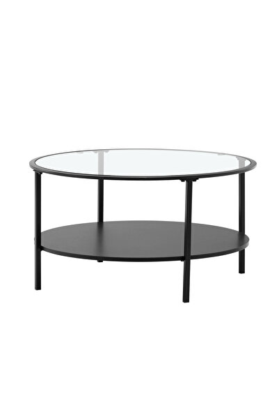 DacEnergy Coffee table, black / glass / metal, PARLAN