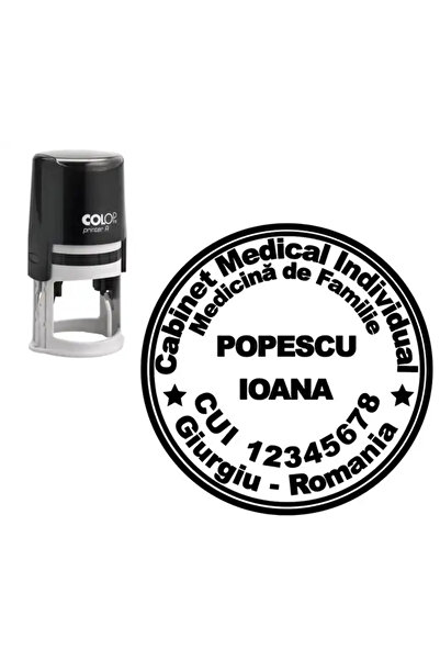 Colop Printer Stampila de birou COLOP Medic de familie - diamentru-4cm, albastru