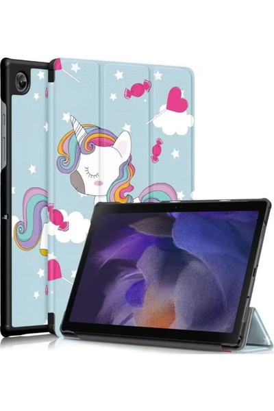 URBBKING جراب لجهاز Samsung Galaxy Tab A8 2021، غطاء حامل فائق النحافة مقاوم للصدمات مع خاصية الإيقاظ/النوم التلقائي يونيكورن