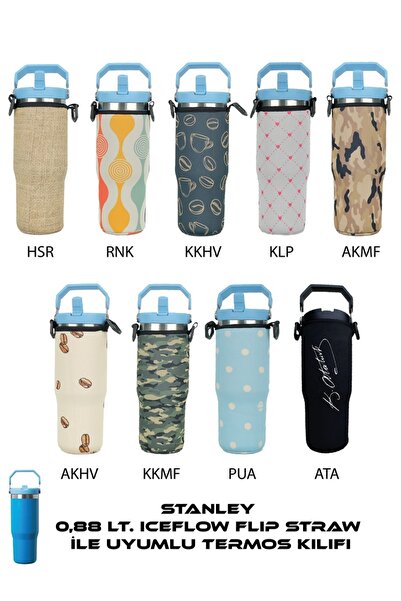 Safir Kamp Stanleye Iceflow Flip Straw 0.88 Lt. ile Uyumlu Omuz Askılı Termos...
