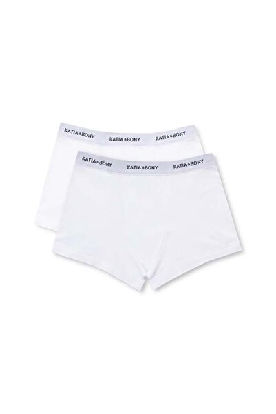 BONY SOCKS Pack of 2 Basic Modal Men's Boxers White/White