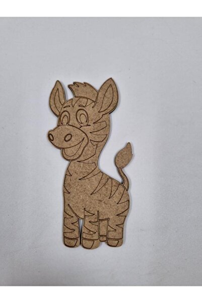 Mu Art Ahşap 10 قطع من فن الرسم على الخشب على شكل حمار وحشي لطيف، فن نشاط مدر...